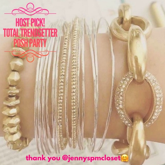 Stella & Dot | [SILVER] Multi Layer Mixed Metal Rhett Cuff Dainty Gold Bracelet - Picture 2 of 10